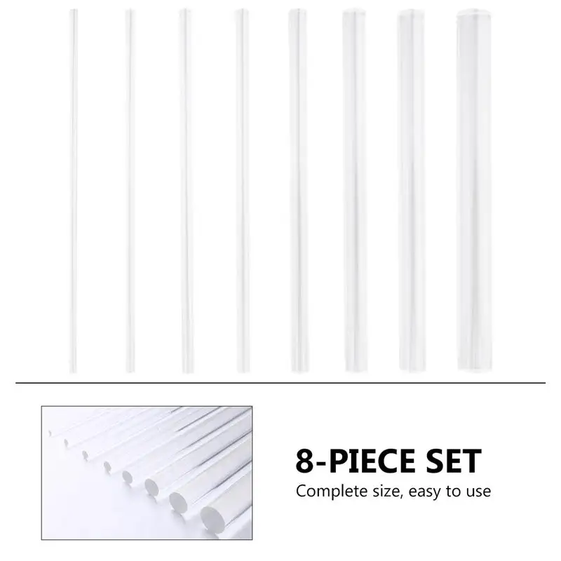 8 шт. прозрачные круглые акриловые стержни |