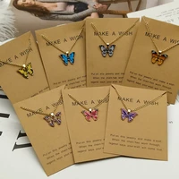 korean fashion cute butterfly pendant necklace for women golden color statement necklace jewelry gifts