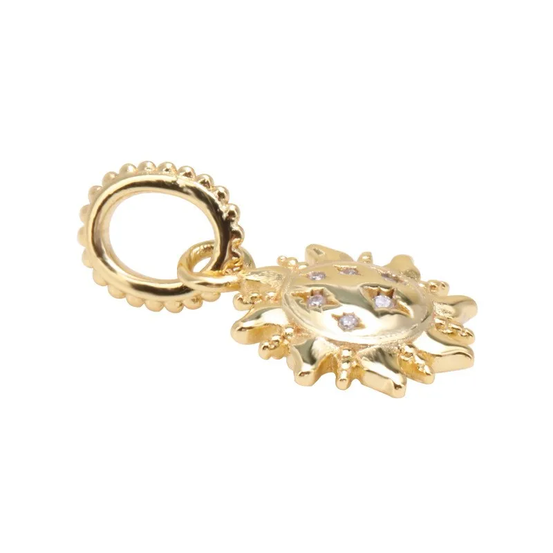 

Original 925 Sterling Silver Charm Gold Shining Sun Flower Crane Fit Pandora Women Bracelet & Necklace Diy Jewelry