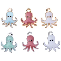 20pcs high quality cute little octopus alloy enamel charm earrings bracelet pendant for jewelry making diy handmade craft
