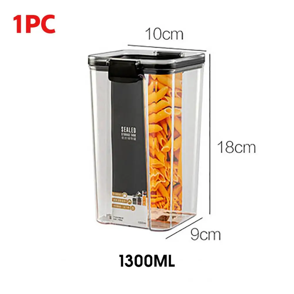 

700/1300/1800ML Food Storage Container Plastic Kitchen Refrigerator Noodle Box Multigrain Storage Tank Transparent Sealed Cans
