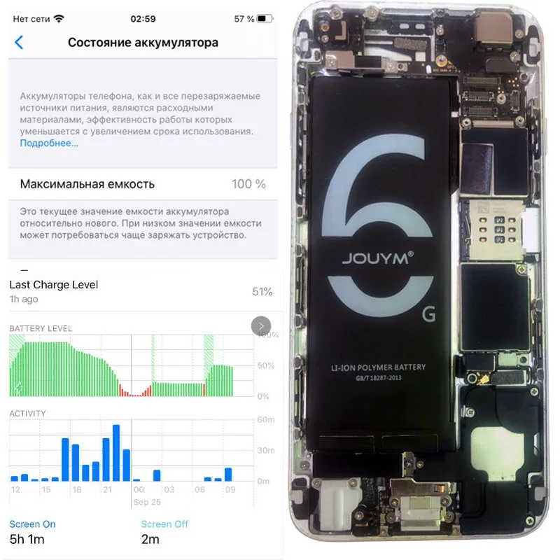 Оригинальный аккумулятор для телефона JOUYM iPhone 6 6S 7 8 5S 5 SE plus сменная качественная