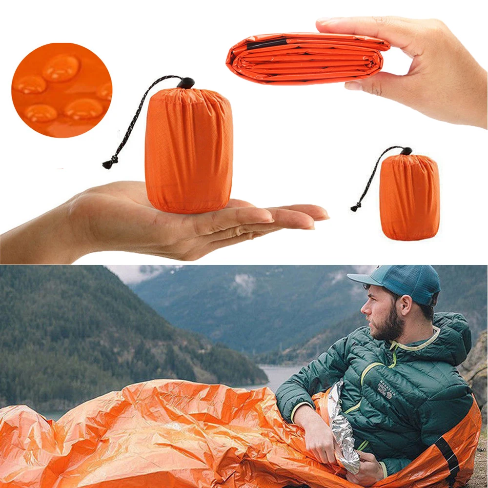 

Outdoor Life Bivy Emergency Sleeping Bag Thermal Keep Warm Waterproof Mylar First Aid Emergency Blanke Camping Survival Gear