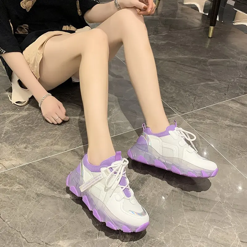 

All-match casual sports shoes women 2020 spring and autumn new crystal bottom breathable thin net shoes fashion old shoes X365