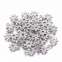 20pcslot 304 stainless steel flower charms for jewelry making diy necklace pendants earrings findings accessories 11x8x0 9mm