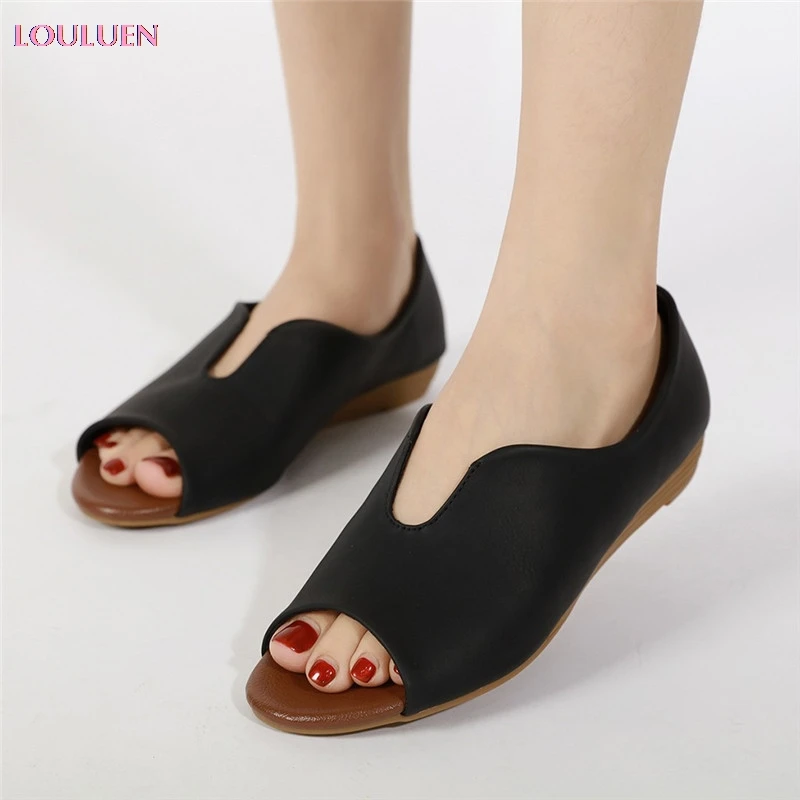 LOULUEN 2020 сексуальные женские сандалии модные удобные мягкие на плоской подошве с