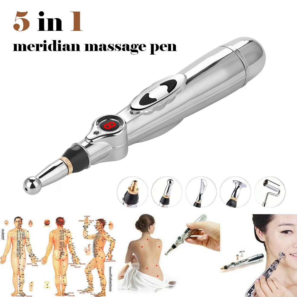 Электронная терапевтическая ручка 5 в 1 акупунктурный массажер для тела