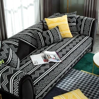 black strips sofa towel simplicity cotton linen sofa set modern geometric sofa cover non slip cushion pillowcase slipcover b1