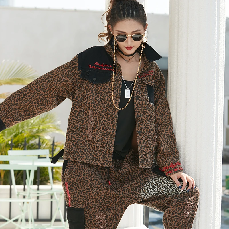 Комплект из двух предметов Max LuLu Женский модный винтажный джинсовый топ и штаны в