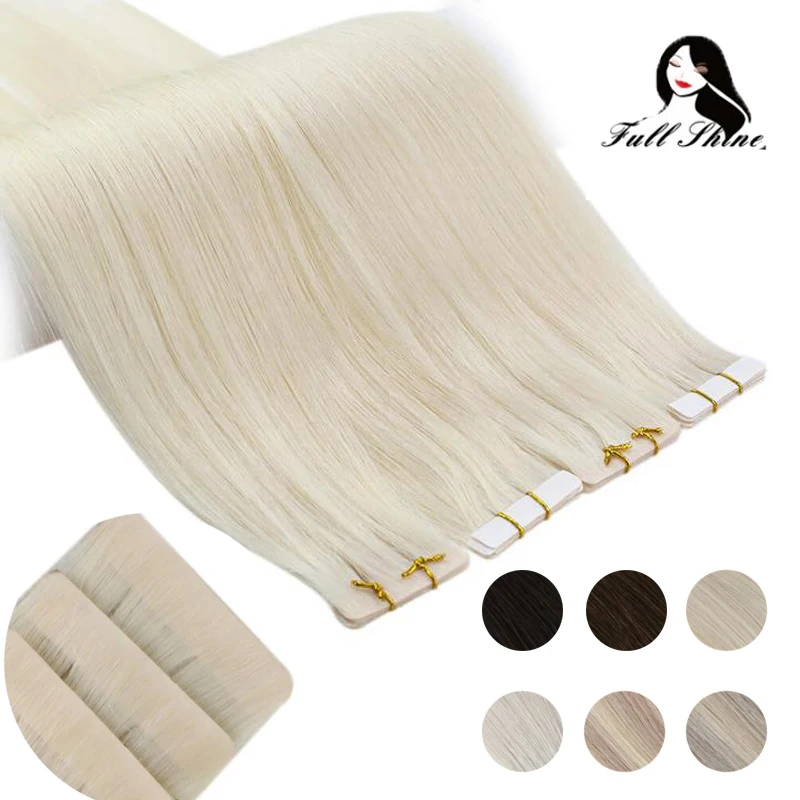 Полный блеск невидимая бесшовная лента для наращивания человеческих волос