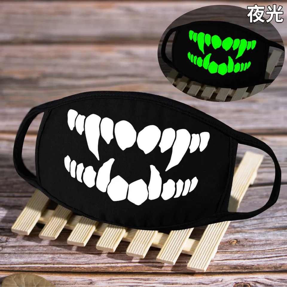 Мужская и женская черная светящаяся маска для лица 1 шт. скелет верховой езды