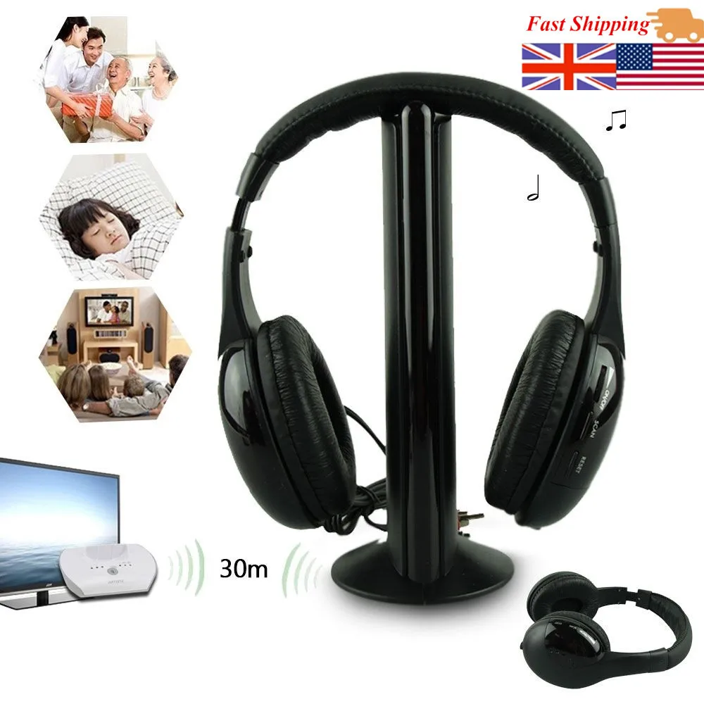 Беспроводные наушники 5 в 1 Casque Audio Sans Fil Ecouteur Hi-Fi радио FM ТВ MP3 MP4 для iphone планшетов