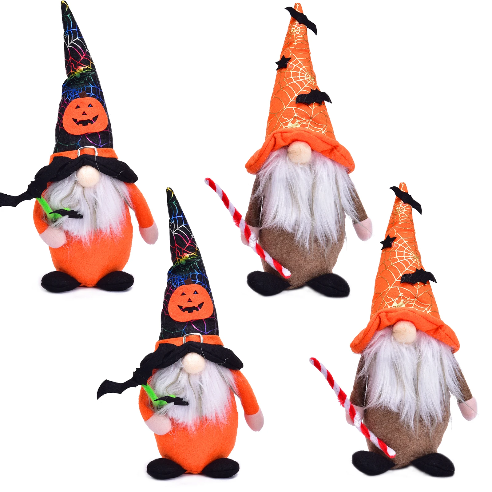 

4 Pcs Halloween Gnomes Plush Faceless Doll Handmade Swedish Gnome Halloween Decoation