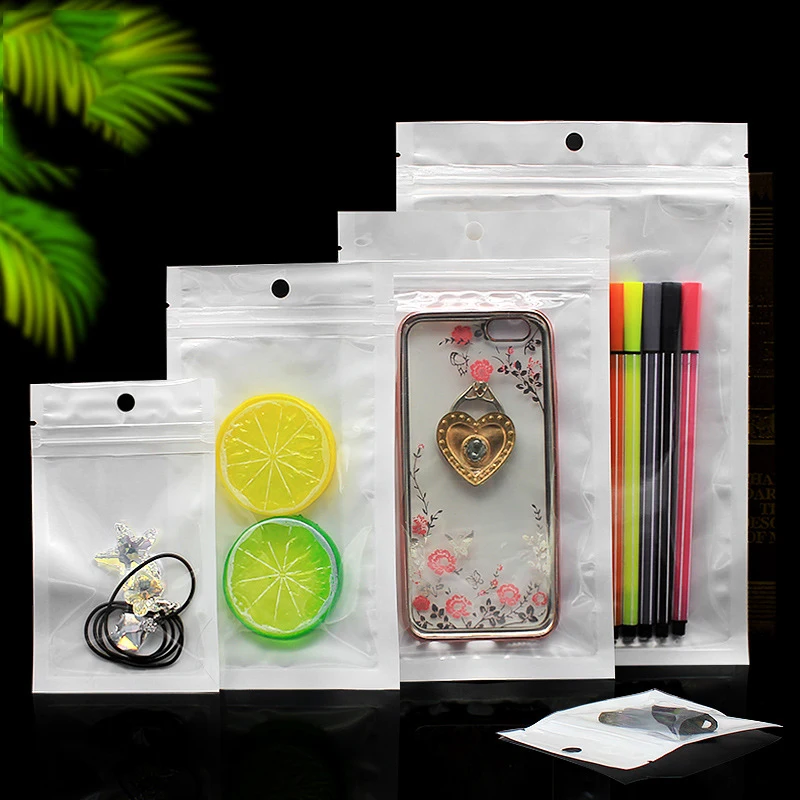 Самоклеящиеся пакеты с застежкой молнией белая упаковка для ювелирных изделий