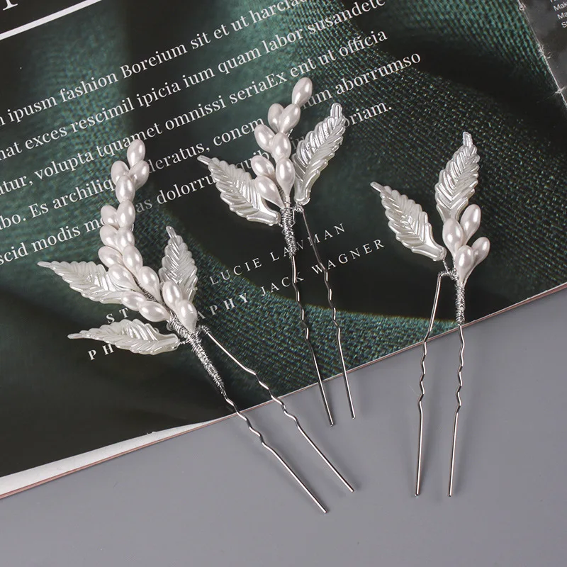 Женские шпильки для волос CC аксессуары обручальные украшения в форме листьев 3