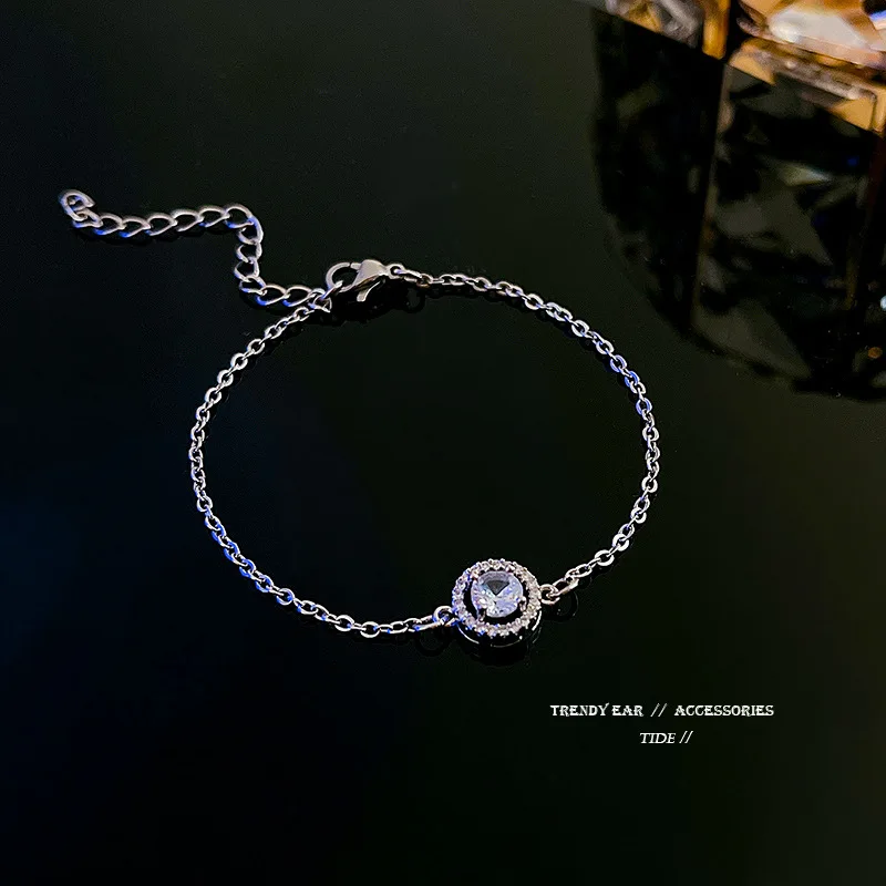 

Korean Style New Personalized Cold Style Super Flash Zircon Bracelet Female Ins Fashion Temperament Hand Jewelry