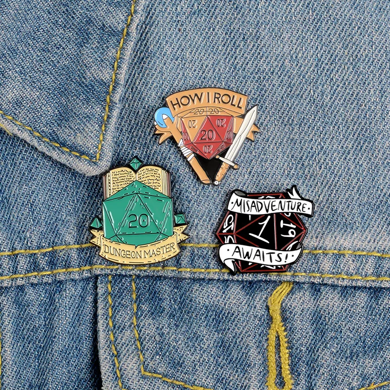

Book Cowboy Dice Badges Shirt Bag Brooch Enamel Pins Metal Broches for Men Women Badge Pines Metalicos Brosche Accessories