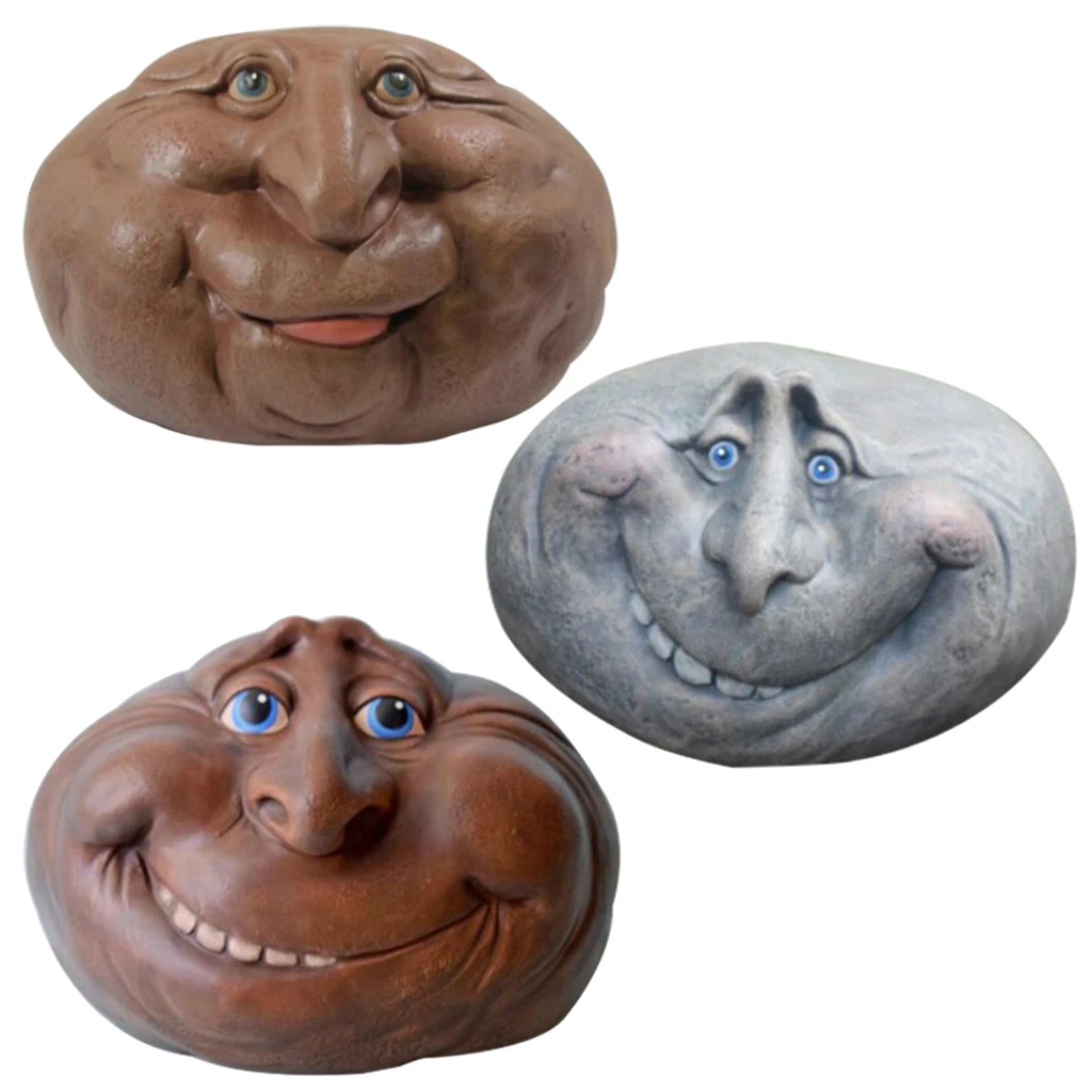 

Yard Rock Face, Mystical Garden Stones, Resin Novelty Face Garden Rock Yard Art Sculptures, for Indoors/Outdoors/Patio Porchs