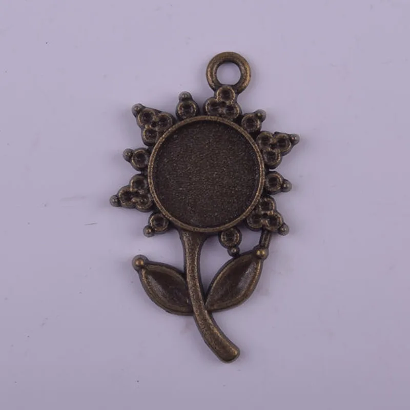 

50 шт./лот бронзовые тона розы с листьями Подвески ожерелье сплав ручной работы ювелирные аксессуары Оптовая Продажа Мода