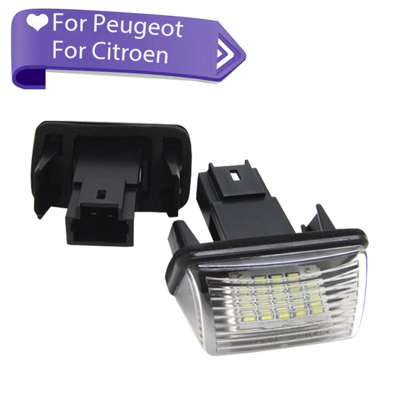 Светодиодный светильник номерного знака для Peugeot 206 207 306 307 406 407 Citroen C3 C4 C5