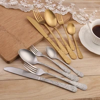 24pcs vintage royal dinnerware set tableware 1810 stainless steel knife fork teaspoon western cutlery sets kitchen accessories