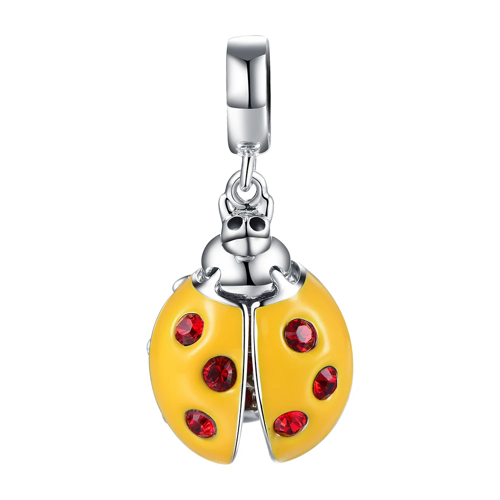 Подвески в виде жука из бусин милые чистого серебра эмалевые подвески животных