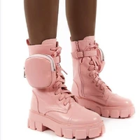 autumn winter new women boots fashion pocket platform boot female sole pouch boots women botas mujer plus size 35 43