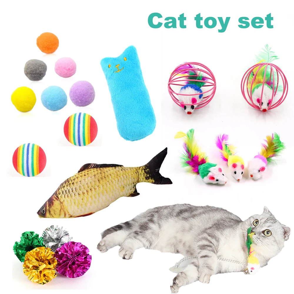 Набор игрушек для кота Забавный интерактивный питомец мячик-мышь игрушка-тизер
