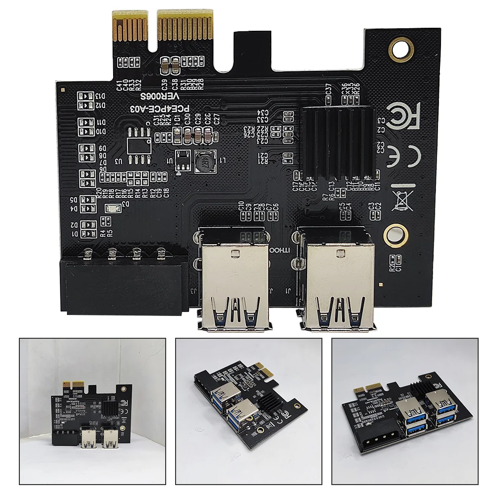 

PCI Express Extension Adapter PCIE to USB 3.0 Adapter Mining Computer Accessory