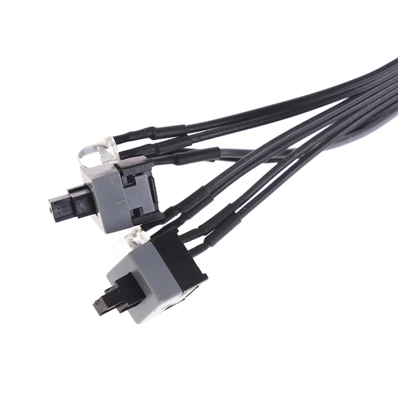 

60/80cm Motherboard Red Green LED Light PC ATX Power Supply Reset Switch Cable fits most desktop computer