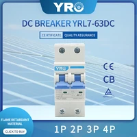 2p dc 600v solar mini circuit breaker 6a 10a 16a 20a 25a 32a 40a 50a 63a dc mcb for pv system yrl7 63dc