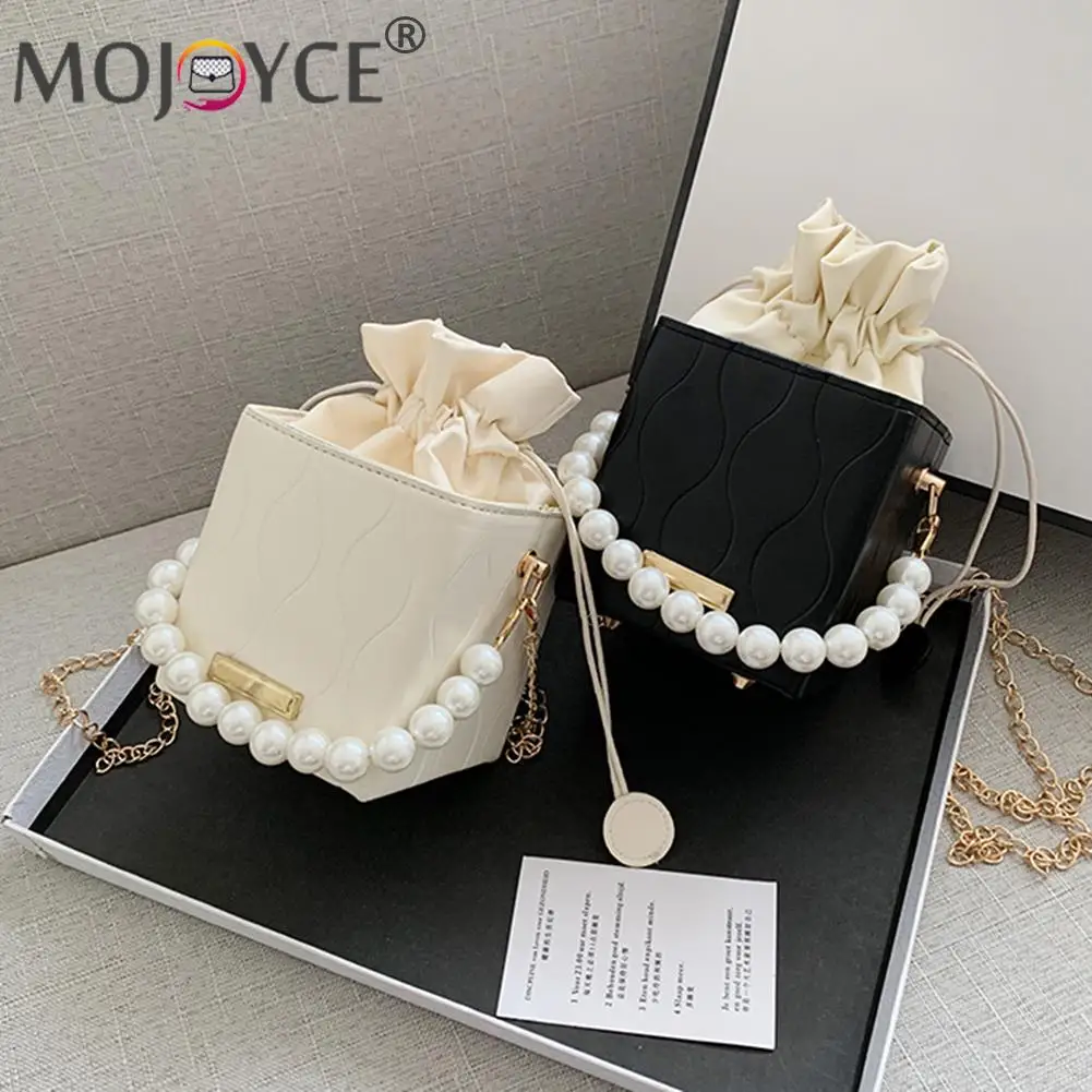 

Casual Leather Pure Color Handbag Purse Women Pure Color Mini Square Box Drawstring PU Shoulder Crossbody Bag