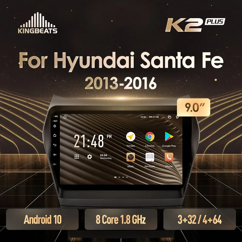 KingBeats штатное головное устройство For Hyundai Santa Fe 3 2013 2016 GPS Android 10 автомагнитола на