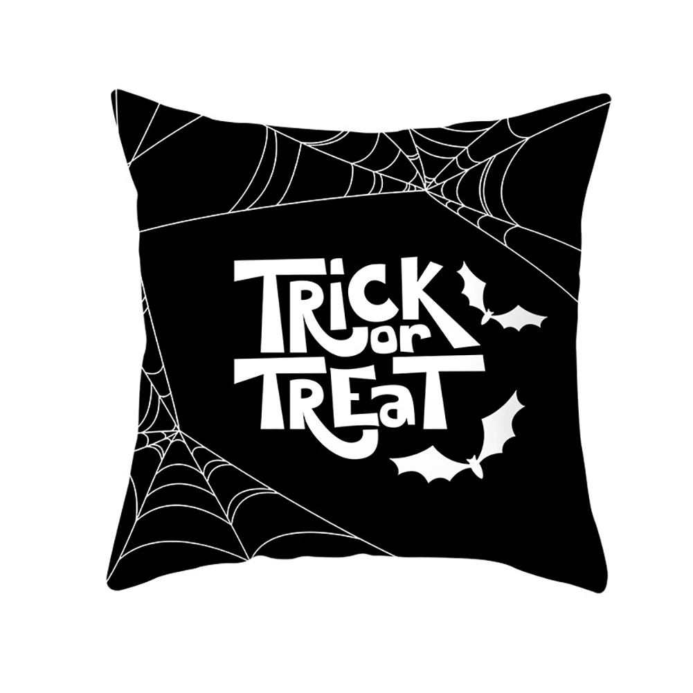 

Halloween Bat Pumpkin Spiderweb Pillow Case Decorative Sofa Throw Cushion Cover Halloween Home Decoration