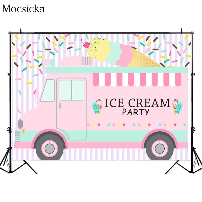 Фон для фотографий грузовик с мороженым | Электроника
