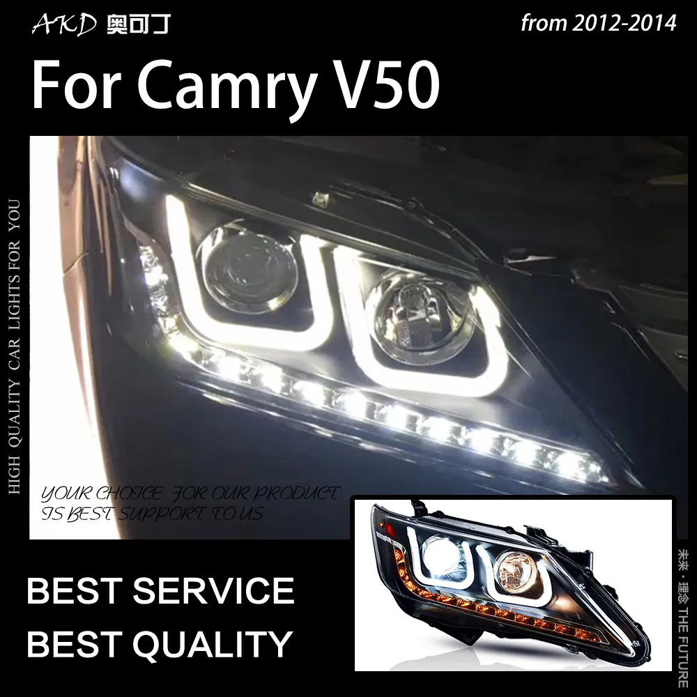 

AKD Car Styling for Toyota Camry V50 LED Headlight 2012-2014 Camry LED DRL Hid Head Lamp Angel Eye Bi Xenon Accessories