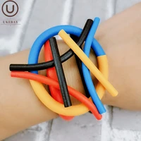 ukebay new multicolor design charm bracelet for women fashion bangles 5 colors gothic round bracelet goth jewelry rubber bangles