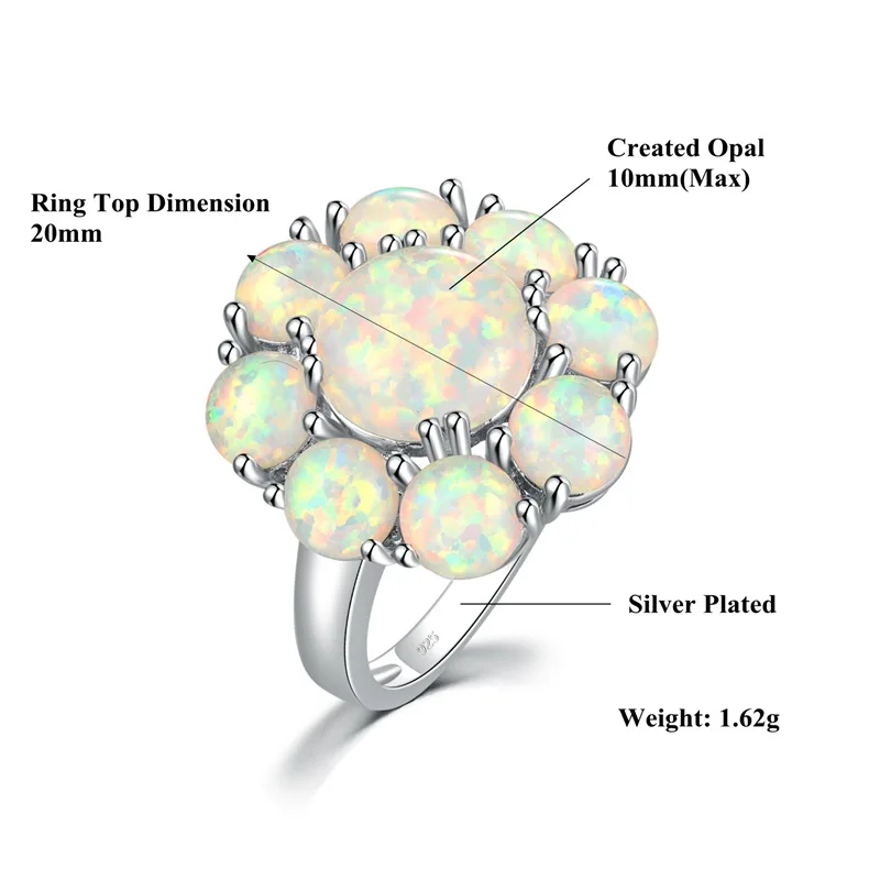Кольца CiNily White Created Fire Opal посеребренное кольцо с цветком для женщин оптовая
