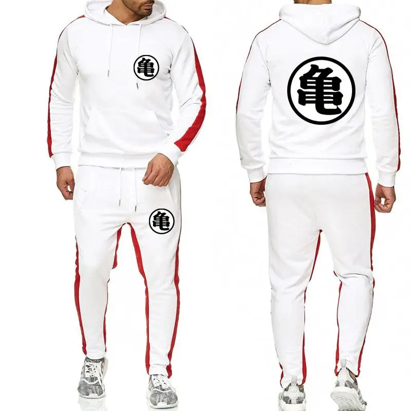 

Anime Large Size Tracksuit Men Set Letter Sportswear Sweatsuit Male Sweat Track Suit Jacket Hoodie with Pants