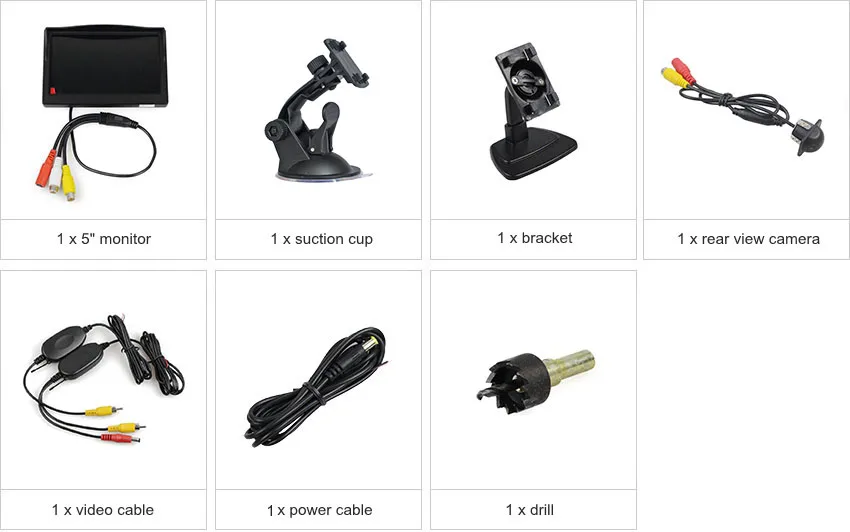 DIYKIT беспроводной " HD ЖК-дисплей монитор заднего вида Автомобильный монитор Мини Автомобильная камера заднего вида Автомобильная камера система заднего вида