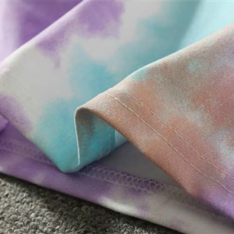 

Men Short Sleeve T-Shirt O-neck Tie Dye Casual Gradient Color Harajuku Colorful Streetwear Loose Hip-hop College Summer Ulzzang