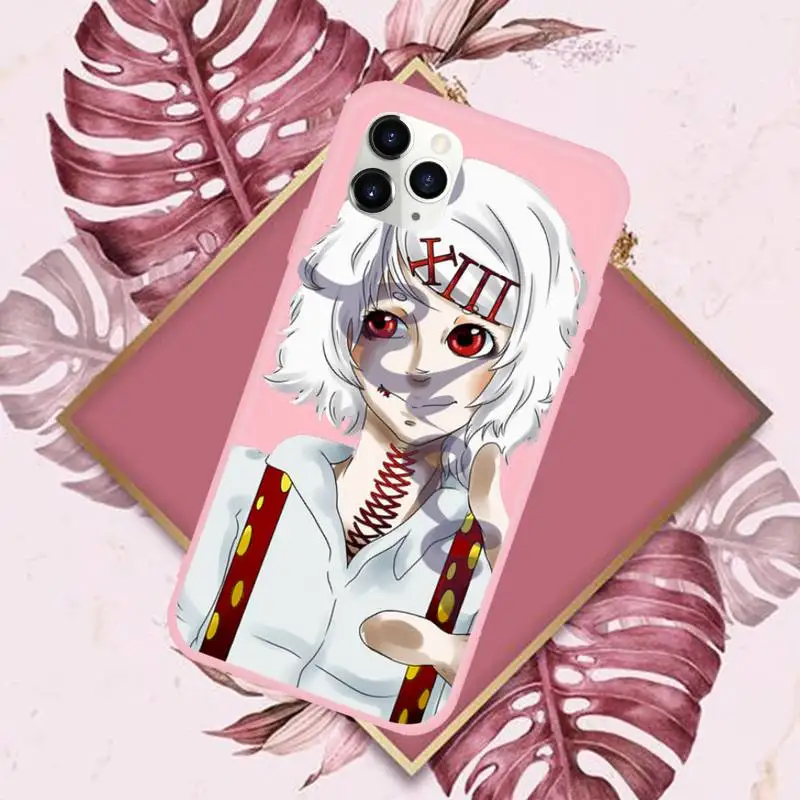 

anime JUUZOU SUZUYA Tokyo Ghouls Phone Case Pink Candy Color for iPhone 11 12 mini pro XS MAX 8 7 6 6S Plus X SE 2020 XR