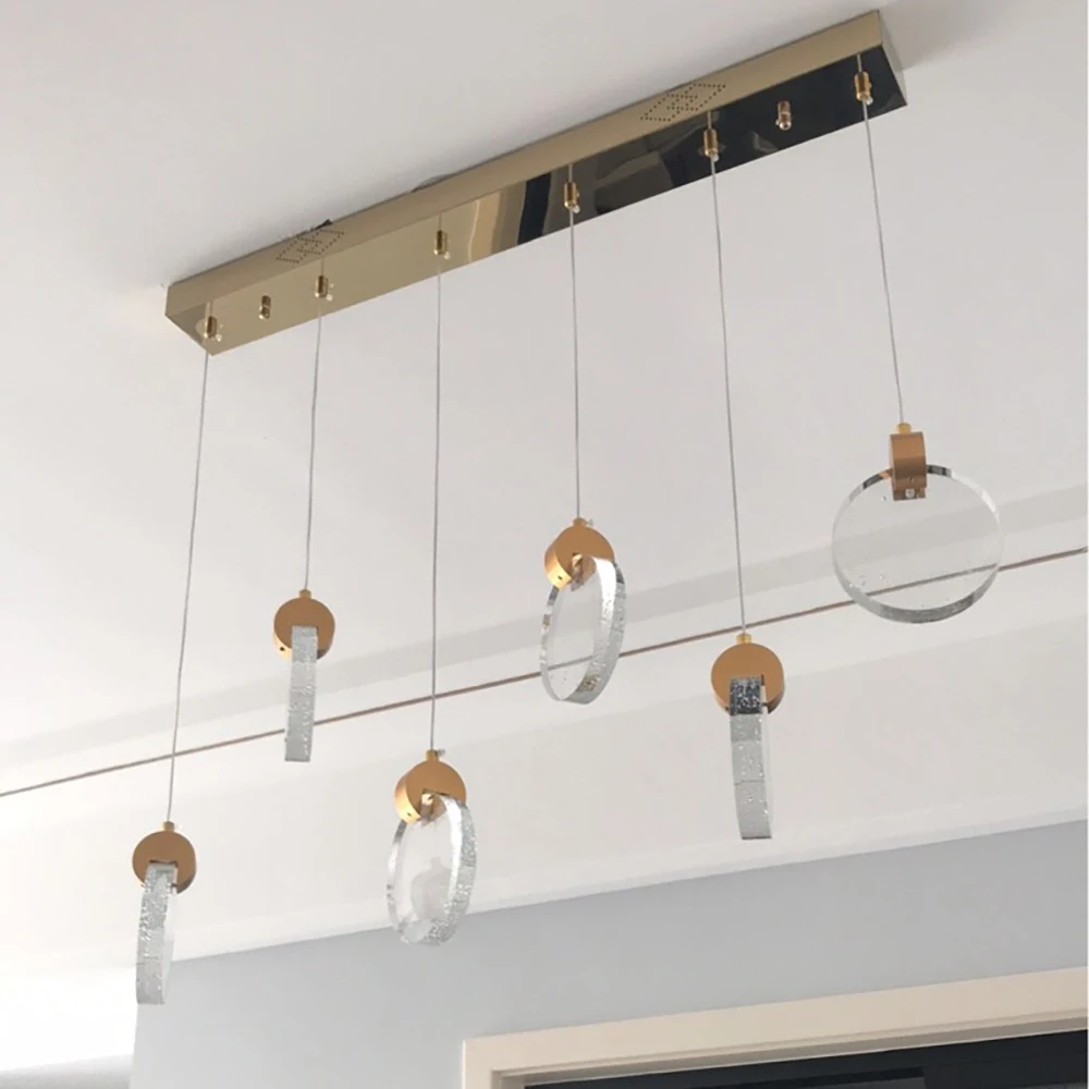 

Modern Staircase Crystal Chandelier Loft Long cristals Indoor Lighting Dining Room Bubble LED Ceiling Chandeliers