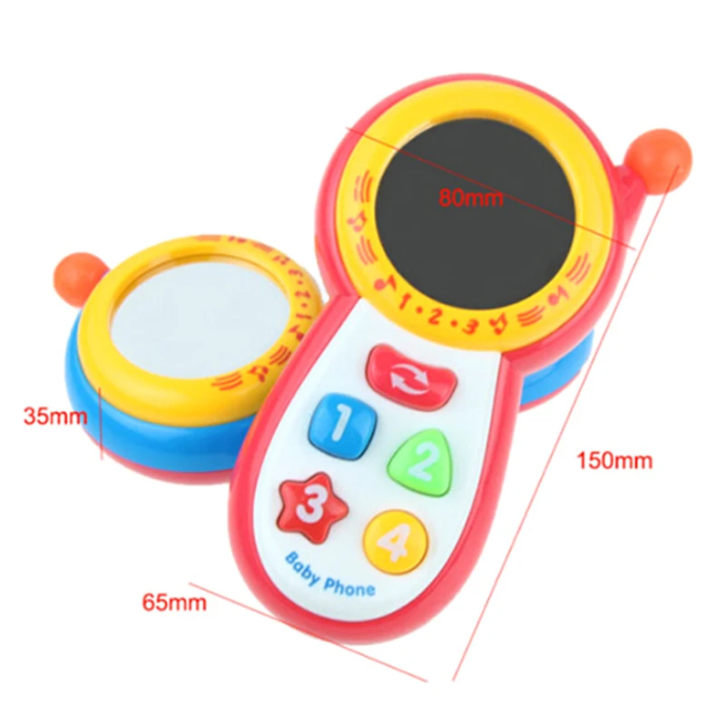 

Gift For Children Kids Cartoon Pull Line Phone/Mobile Phone Toy Educational Learning Cell Phone Music Machine Electronic Toys