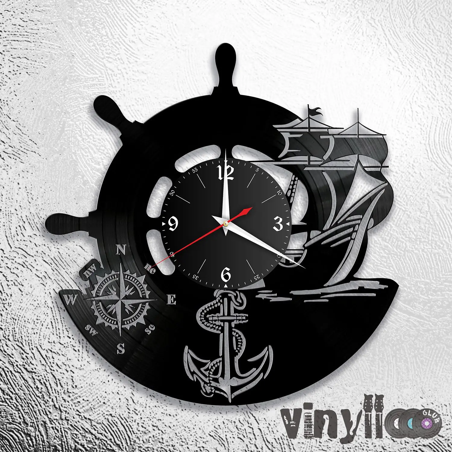Часы Море из винила [Версия 2]|Настенные часы| |