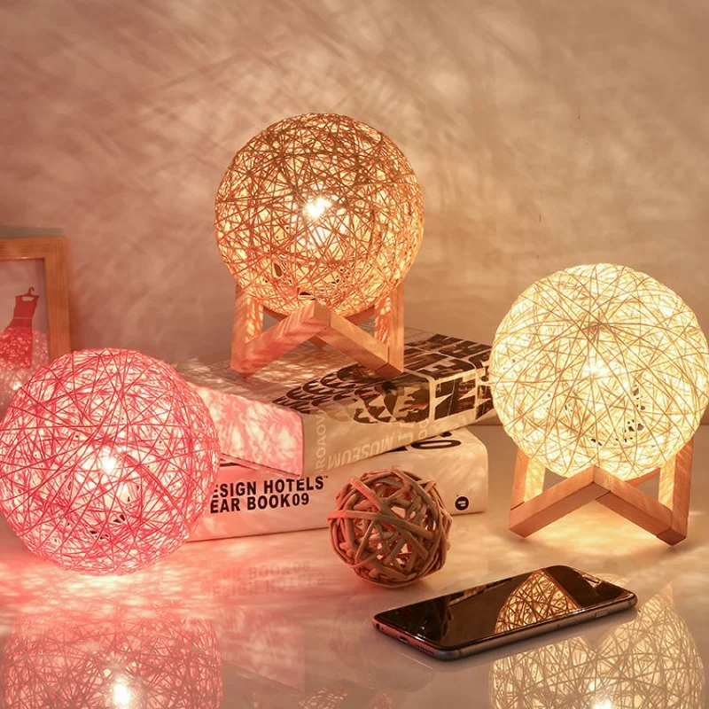 Современная настольная лампа с USB прикроватная красочная шариками настольные