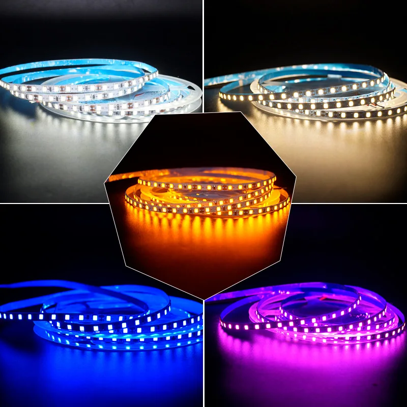 

5m 2835 LED Strip Light 5mm width Yellow Blue Pink White Warm White 12v 5v 120 leds/m 60 leds/m LED Tape Non waterproof