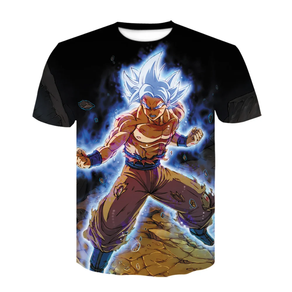 Новая футболка Dragon Ball z летняя с 3D принтом Super Saiyan Wukong черная чайная куртка для