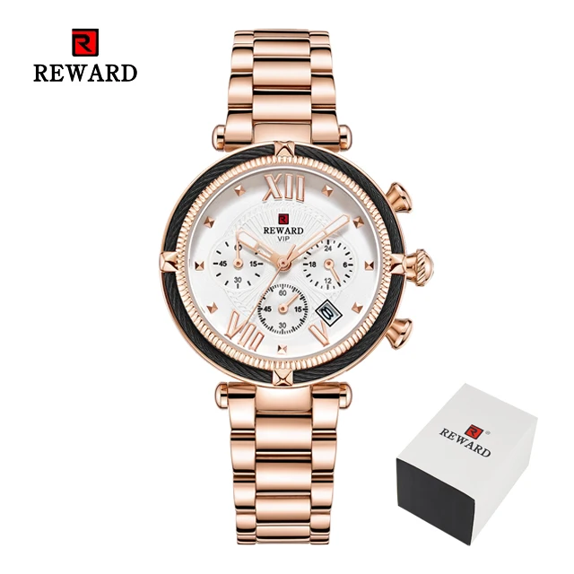 Rose Gold Box Награда Топ Бренд роскошные женские часы модные стальные полосы кварцевые часы для Montre Femme женские наручные часы Relogio Feminino - Цвет: Rose Gold Box