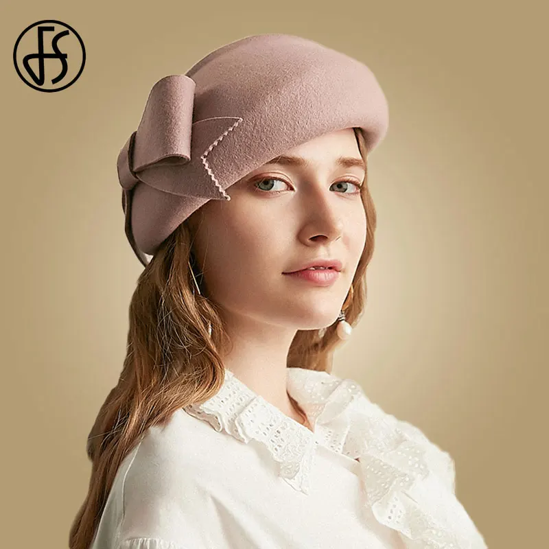 FS розовая шерстяная шляпа для женщин Зимняя мужская на открытом воздухе